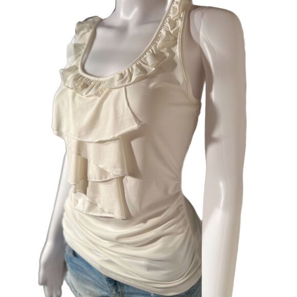 Ruffle  Front Racerback Top NWOT - Picture 1 of 7